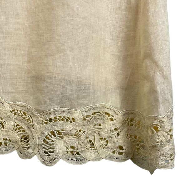 Vintage‎ Talbots Irish Linen Dress Size 8 Butter Yellow Sleeveless Lace - Picture 4 of 9